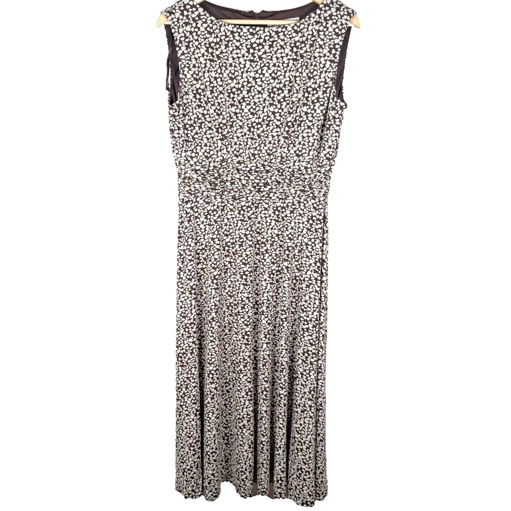 Jessica Howardβ Size 12 Brown Sleeveless Dress Stretch Neutral Lagenlook Peasant
